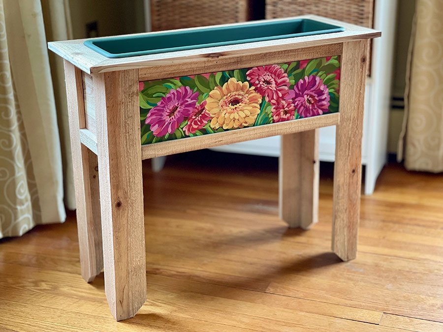 Our hand painted garden boxes